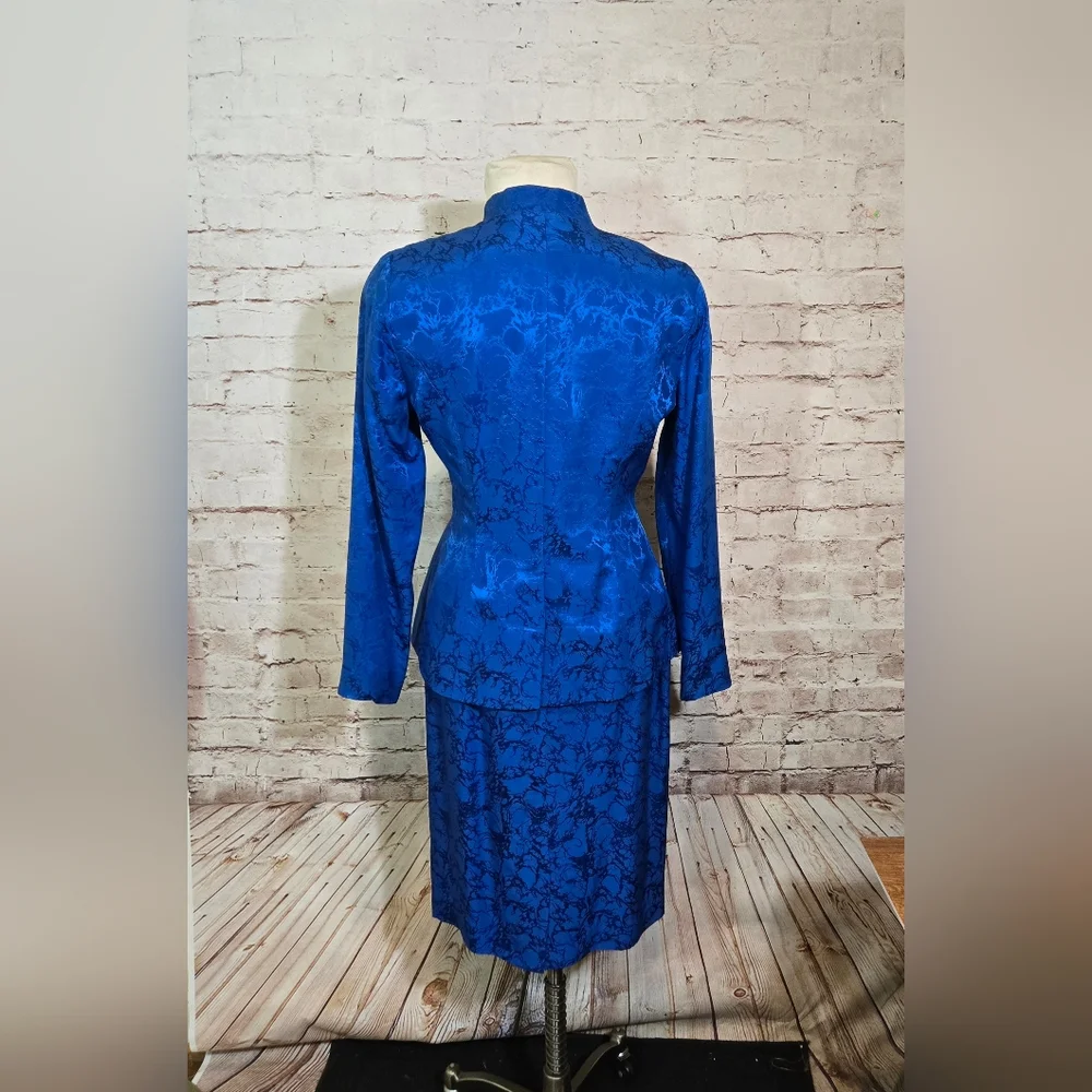 Vtg Anne Crimmins For UMI Collection Womens Skirt Set Sz 8 Blue - Picture 2 of 7